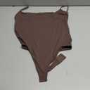 SUUKSESS Women Sexy Square Neck Thong Bodysuit Backless Cami Bodysuit Top (Medium, 01 Brown)