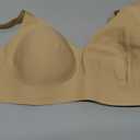 As Fairy Womens Soft Comfortable No Underwire Bras V Neck Seamless Push Up Bralettes Full Coverage Tshirt Brassiere (32B, Dark Skin)