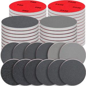48 Pcs 3 inch Round Sanding Sponge 80-3000 Grit Sandpaper Assortment, Washable & Reusable Foam Sanding Pads for Wood, Metal, Hook and Loop Sanding Discs