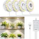 SANSI Puck Grow Lights for Indoor Plants, 20W 4-Head Plant Light with Timer