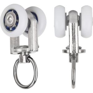 Curtain Track Rollers Curtain Mute Wheel Rollers Hook Pulley Runners/Sliders for Ceiling/Wall Mount Curtain Tracks 30PCS