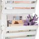 Unistyle Mail Holder with Key Hooks Mail Organizer Wall Mount Hanging Mail Organizer for Home,Office,Entryway,Mail Holder Wall Mounted for Letter, Magazines, Keys, Leashes (Rustic White)