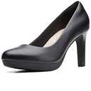 Clarks womens Ambyr Joy Pump, Black Leather, 7 Wide US