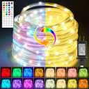 Rope Lights Outdoor Color Changing, 33ft Warm White Rope Lighting 100 LED String Lights Plug in with Remote, 30 Colors Rope Light for Indoor Garden Patio Camping Room Landscape Tree Christmas Dcor