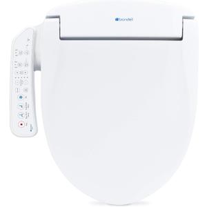 Brondell SE400-RW Swash SE400 Electric Bidet Toilet Heated Seat, Oscillating Stainless Steel Nozzle, Warm Air Dryer, Night Light, Gentle Close Lid, White Side Arm Control, Round