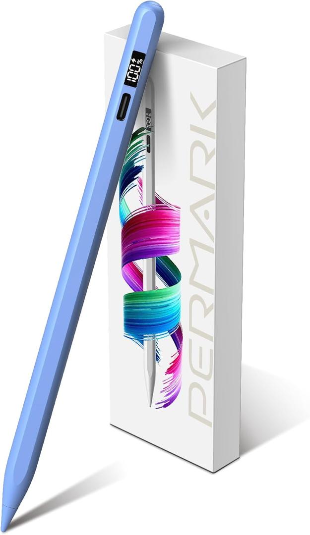 Pencil for Apple iPad 11th/10th/9th with LED Power Display, 15Mins Fast Charge, Stylus Pen for iPad 10/9/8/7/6th,11th A16,Air 11/13 M2/M3,Pro 11/13 M4,Pro 12.9",Air 5/4/3,Mini 7/6/5(Blue)