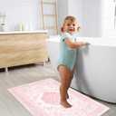 Washable Boho Entryway Rug 2' 3' Small Rug Pink White Colorful Color Door Mat Indoor Entrance Non-Slip Soft Oriental Vintage Carpet Kitchen Entryway Bedroom Corridors Indoor