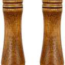 Haomacro Pepper Grinder, Wood Salt and Pepper Mills Set, Classic Manual Spice Grinder Refillable Salt Mill Sets with Acrylic Visible Window Adjustable Ceramic Grinding Rotor 8 inch 2 Pack