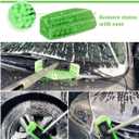 Jisejima Five-Sided Car Wash Brush with Long HandleSoft Bristle Scrub Cleaning Mop with Extendable Handle for Car, SUV, Truck, Caravan, Boat, House Siding, Sweep Snow 60/151cm