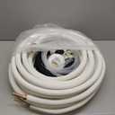 50FT Air Conditioning Tubing Hose Extension 1/4 and 1/2 Inch Twin Insulated Copper Hoses Fit for Mini Split Air Conditioner