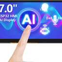ELECROW ESP32 Display 800480, 7" HMI Advanced ESP32 IPS Touch Display, Support AI Speech Interaction, 32-Bit LX7 Dual-Core Processor, Up to 240MHz, Compatible with Arduino, ESP-IDF and LVGL