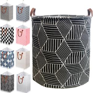 Waterproof Laundry Hamper Collapsible Laundry Basket Leather Handle Laundry Bag Large Clothes Storage Toy Organization for Bathroom Bedroom Laundryroom College Dorms (92-Satisfied laundry hampers)