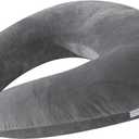 QUEEN ROSE Reading Pillow, Gaming Pillow for Lap Replacement Cover, Soft Velvet Grey