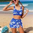 Girls Swimsuit Size 7-8 Girls Bikini Size 8 7 Girl's Bathing Suits with Drawstring Cover Up Swimsuits for Girl Tropical Floral Swim Suit for Girl