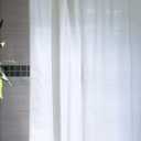 ORGANIC FABRIC SHOWER CURTAIN LINER - Standard Bathtub Size - A Stylish Quality Bathroom Drape - Earth Friendly, Non-Toxic + Odor-Free Cotton Liner - Light-Weight White Shower Curtain - 72x84 WOC