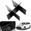 Karltys Center Console Organizer for 2021-2026 Toyota Sienna Center Console Divider Armrest Box Dividers Tray Sienna Interior Accessories ABS Black