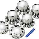 Axle Covers Complete Set Chrome ABS (2 Front 4 Rear) for Semi Truck