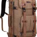 WITZMAN Canvas Backpack Vintage Travel Backpack Large Laptop Bags Convertible Shoulder Rucksack(A519-1 Brown)