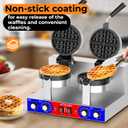 Commercial Belgain Waffle Maker - Rotating Double Waffle Maker w/Non-stick and 1.2 in Thick, Filp Belgian Waffle Machine w/ 122-572℉ Temp Range and Timer, Stainless Steel Waffle Iron, 2400W