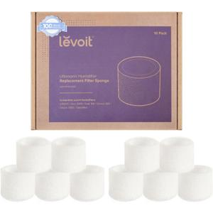 LEVOIT 10-Pack Top Fill Humidifier Replacement Filters, Capture Particles to Improve Humidification Efficiency, for Classic160, Dual150, Dual200S, Classic300(S), LV600S, OasisMist450S, Superior6000S