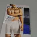 Calvin Klein Men's Cotton Stretch 3-Pack Boxer Brief (Large, Black, Blue Shadow, Cobalt Water)