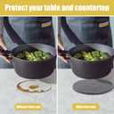 Trivets for Hot Dishes, Hot Pads for Kitchen, 7'' Trivets for Hot Pots and Pans, Pot Holders for Kitchen, Pot Holders Heat Resistant 4-Pcs, Kitchen Essentials for New Home (Gray)