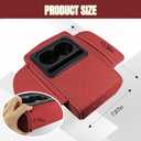 Hovom Car Center Console Cover, 13.39"7.87"2.76" Leather Armrest Cover for Cars, Memory Foam Armrest Pillow with Pocket, Cup Holder & Phone Slot, Universal Vehicle Arm Rest Cushion Pad (Red)