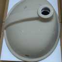 Undermount Bathroom Sink Oval, Hugsleek Interior Bowl Size 16 x 13 inch White Porcelain Ceramic Vessel Sink Under Counter Oval Exterior size 18x15in Bath Sink Bowl Basin Lavatory Vanity Fireclay