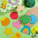 36 Pcs Wooden St Patrick's Day Tree Decorations Ornament Lucky Charms Ornaments Saint Patricks Ornaments for Tree Shamrock Ornament Home Fireplace Fence Irish Holiday Party Hanging Decor