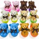 Abakuku 12 Pcs Prefilled Easter Eggs Plush Toy,3.15in Bright Colorful Eggs Prefilled with Variety Plush Toy Easter Basket Stuffers Party Favors Gift Bags