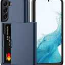 Nvollnoe for Samsung S22 Case with Card Holder 5G 6.1 inch Slim Dual Layer Heavy Duty Protective for Galaxy S22 Case Hidden Card Slot Wallet Case for Samsung S22(Blue)