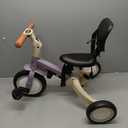 newyoo Toddler Tricycle with Push Handle for 1-3 Year Old, Toddler Bike, Birthday Toy for Boys and Girls, 5 in 1 Kids Trike, Balance Bike with Backrest and Safety Belt, Purple, TR007