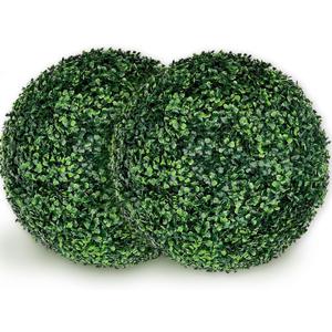 Artificial Plant Topiary Ball: UV-Anti 2 PCS 24 Inch 4-Layer Leaf Faux Boxwood Decorative Balls for Wedding, Balcony,Garden, Backyard and Indoor & Outdoor Greenery Home Dcor