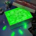 2 x CroBlissful Mini Alien Figures Glow in The Dark Small Little Tiny Aliens Figurine to Hide and Seek for Space Party Favor Prank Rubber Toys Bulk Gifts Goodie Bag Fillers Cake Topper (UFO, 60 Pcs)