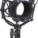 Koolertron Microphone Shock Mount,Mic Clip Holder,Universal 50MM Anti-Vibration Mic Holder for 48MM-54mm Diameter Studio Condenser Mic (Black)