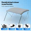 Bimini Tops for Boats, 3 Bow/4 Bow Bimini Tops, 900D Marine Grade Canvas Boat Canopy with Aluminum Alloy Frame, Waterproof UV-Resistant, Includes 4 Straps 2 Rear Support Poles