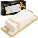 Guest Towel Holder Tray for Bathroom - Premium Marble Tray with Gold Rim - Bathroom Hand Towel Tray, The Perfect Vanity Tray for Bathroom. Ideal Valentines Day Gift.