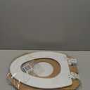Mayfair Linden Slow Close Toilet Seat, Non Slip Heavy Duty Wood, Easy Install, Elongated, White