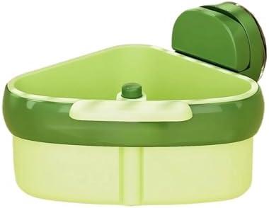 Automatic Dumping Triangular Kitchen Sink Strainer with Suction Cup, Press Design Sink Drain Basket for Vegetables, Fruits, Food Scraps & Storage Rack for Sponges, Soap, Detergent, Space-Saving