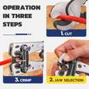 haisstronica Heavy Duty Battery Cable Crimping Tool Kit-Ratchet Hex Extended Handle Crimper for 8,6,4,2,1,1/0 AWG Copper Lugs