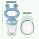 Haakaa Baby Fruit Food Feeder & Mini Freezer Nibble Tray Combo, Breastmilk Popsicle Molds for Baby Cooling Relief, BPA Free Silicone Feeder for Safe Infant Self Feeding, 4 Month+ (Sky Blue)
