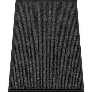 Kuyal Front Door Mat, 4'x6' Indoor Outdoor Entrance Mat, Commercial Floor Mats Inside Outside Entrance, Heavy Duty Durable Welcome, Rubber Backing Non Slip Outdoor Mats for Entryway,Black