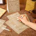 Estune 331 Pcs Bridal Shower Games Supplies, 5 Sets 250 Pcs Wedding Cards 1 Put a Ring on It Bridal Shower Games with 60 Rings and 20 Pencils(Rustic Kraft)