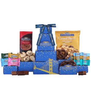 Ghirardelli Chocolate Gift Tower by Wine Country Gift Baskets Gift for Families College Students Appreciation,  BBD 03/31/2026