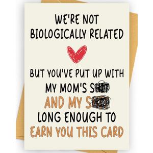 6 x Happy Fathers Day Card Gifts for Step Dad from Son Daughter, Funny Father's Day Cards Gift (Mom's Sh*t My Sh*t)
