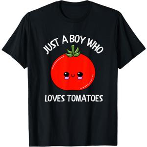 Just A Boy Who Loves Tomatoes Fruit Kids Toddler Baby T-Shirt, 3T
