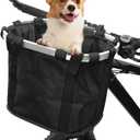 ZIMFANQI Bike Basket, Quick Release Bicycle Handlebar Front Basket, Removable Small Pet Cat Dog Carrier, Detachable Cycling Picnic Bag for Commuting Shopping Camping, Max.Bearing: 11lbs