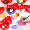 28 Pack Valentines Day Gifts for Kids, Animal Mochi Squishies Filled Heart-Shape Box and Greeting Cards Kawaii Squishies Stress Relief Fidget Toys for Classroom Exchange Gifts Party Favors Prizes