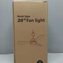 Ceiling Fans with Lights,28" LED Fan Light Hanging with Hook,Plug in Ceiling Fan Light,Hook Type Ceiling Fan,35W,3000-6500k,Remote Control,Portable Fan for Camping Bed,Patios,(Black)