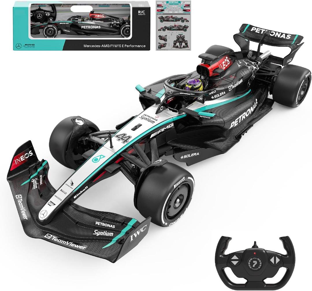 Voltz Toys Mercedes-AMG F1 W15 1:12 Scale RC Car Officially Licensed Formula 1 Remote Control Race Car, 2.4GHz for Boys, Girls and Collectors (1:12 Mercedes-AMG F1 W15)